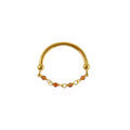 Bague rosary dorée chaine et onyx rouge