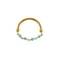 Bague rosary dorée chaine et turquoise