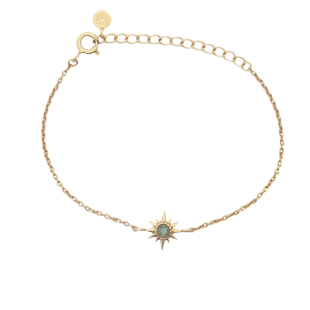Bracelet doré étoile des vents et amazonite