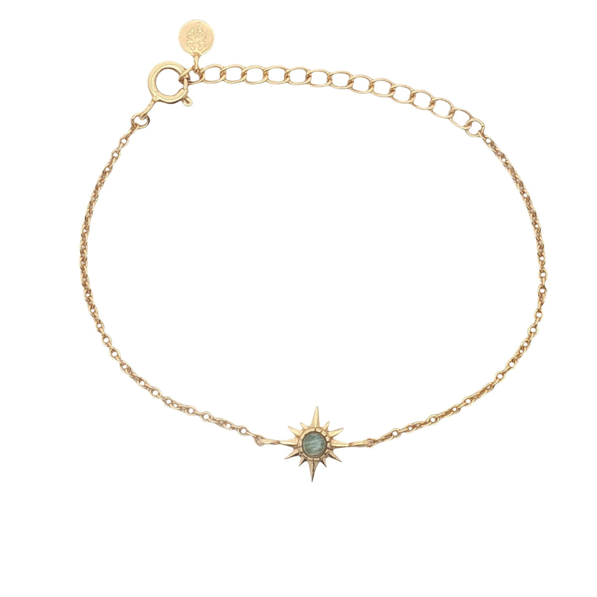 Bracelet doré étoile des vents et amazonite