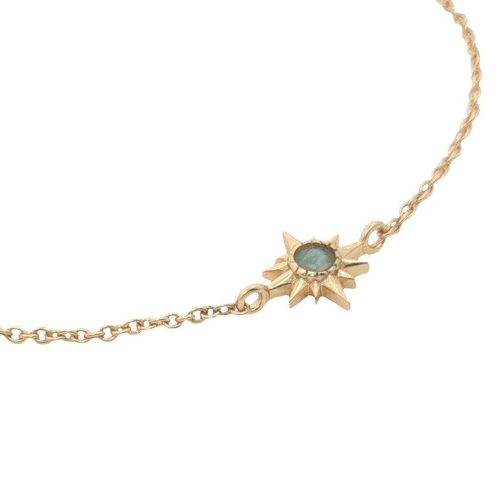 Bracelet doré étoile des vents et amazonite