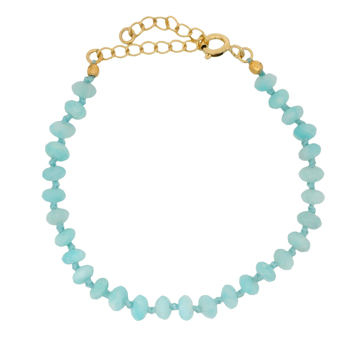 Bracelet doré en pierres amazonite