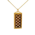 Collier doré plaque rectangulaire zircons blancs 75 cm