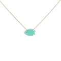 Collier doré poisson en amazonite 42 cm