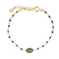 Bracelet doré petites lapis et labradorite au centre
