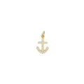 Charms doré ancre marine avec zircons blancs