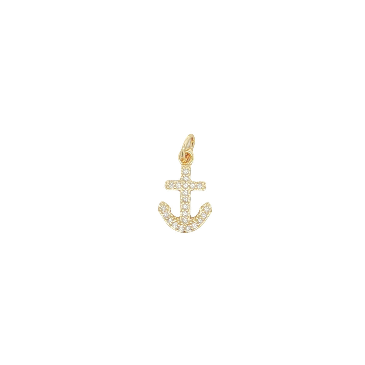 Charms doré ancre marine avec zircons blancs