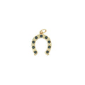 Charms doré fer à cheval avec zircons noirs