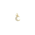 Charms doré petite lune pavée de zircons blancs