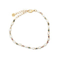 Bracelet doré perles de culture, perles dorées et tourmaline