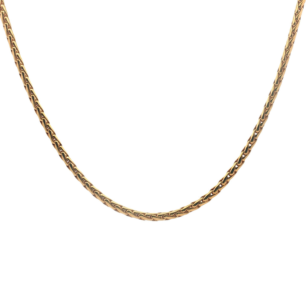 Collier doré maille palmier arrondie