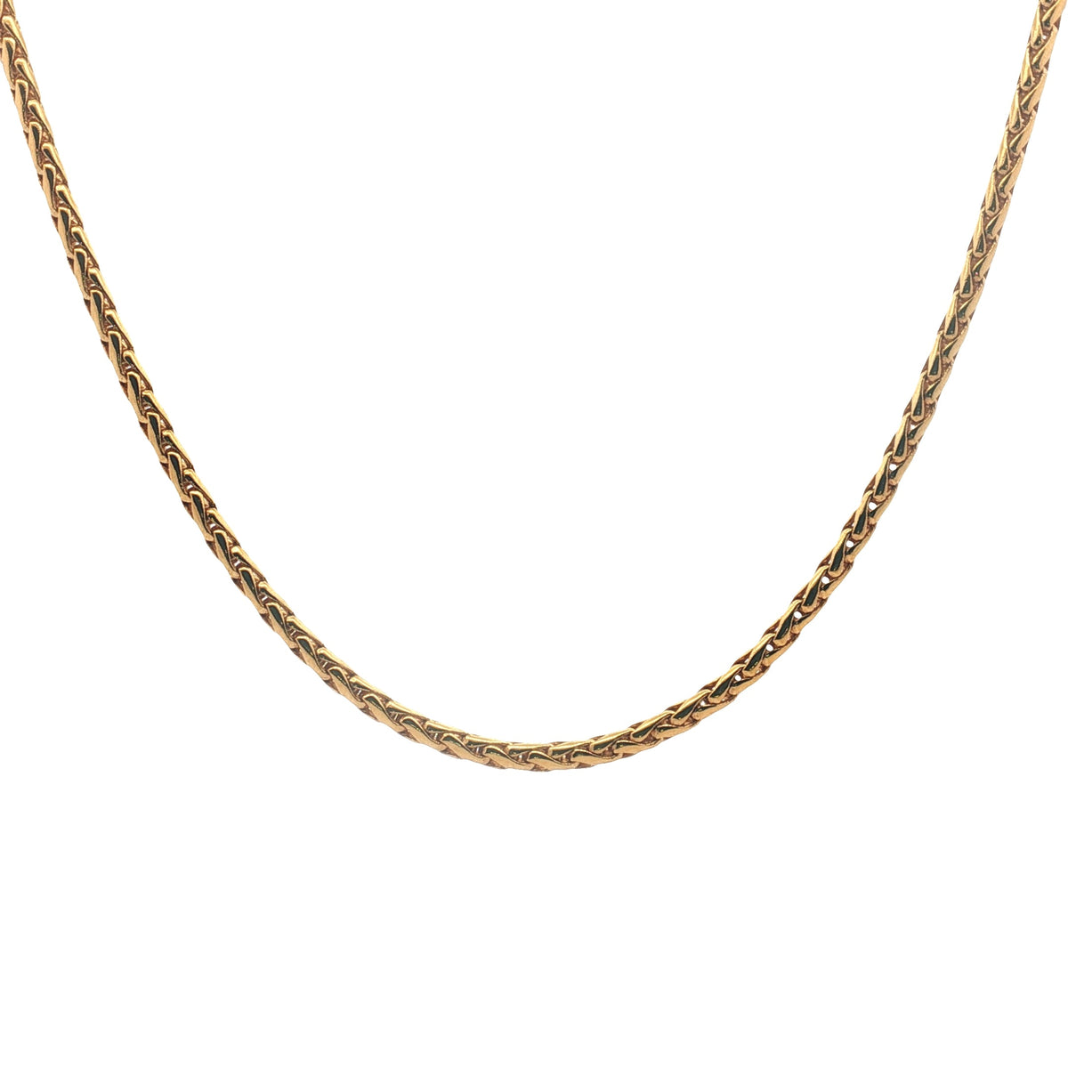Collier doré maille palmier arrondie