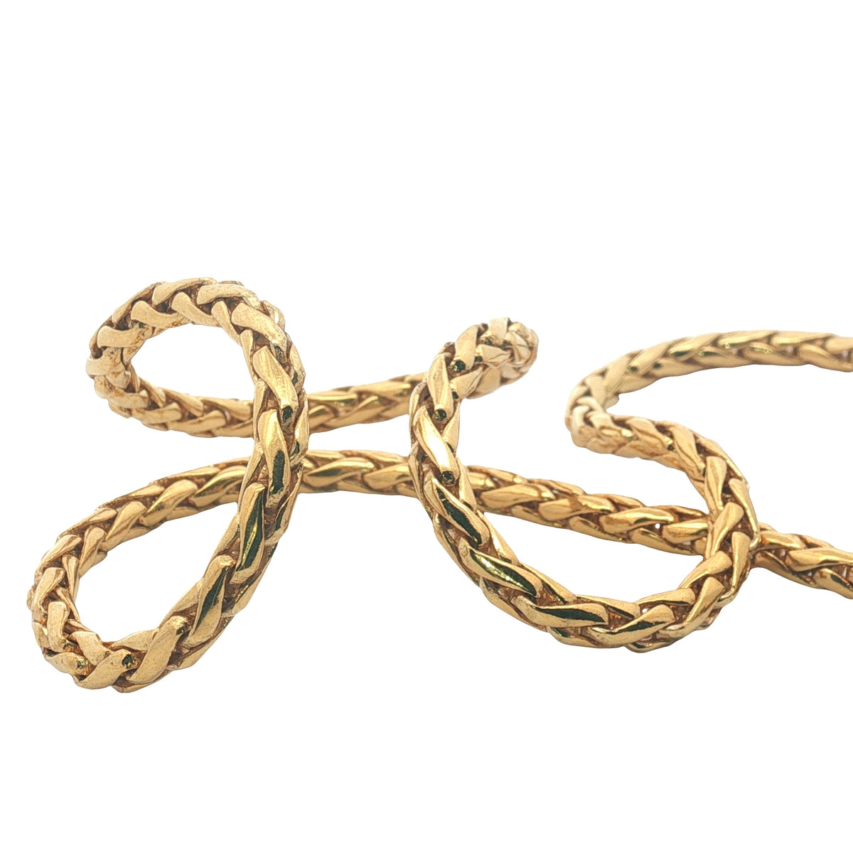 Collier doré maille palmier arrondie