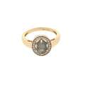 Bague dorée labradorite ovale avec zircons