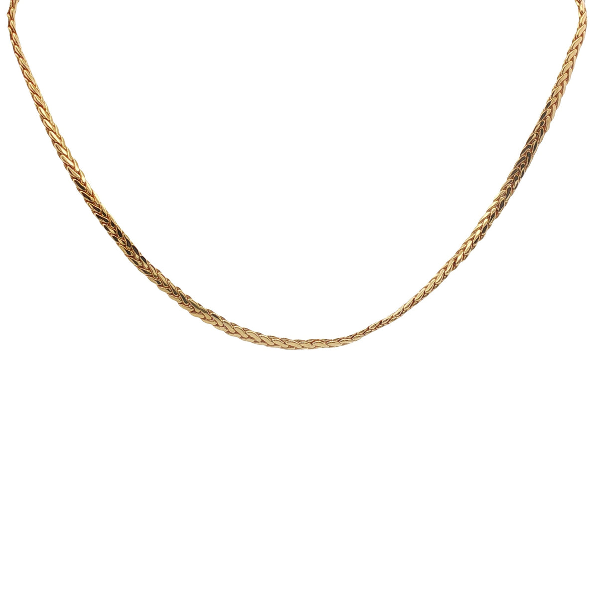 Collier doré maille palmier plate