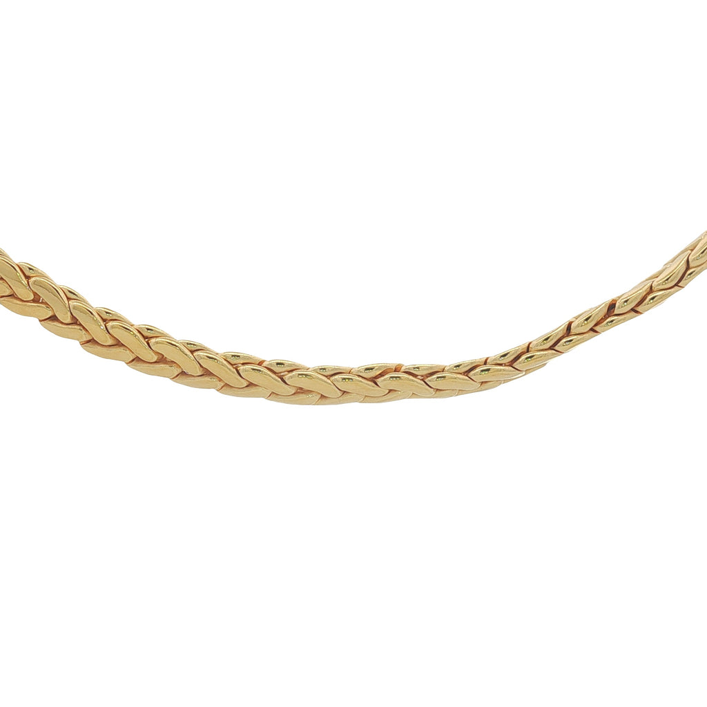 Collier doré maille palmier plate