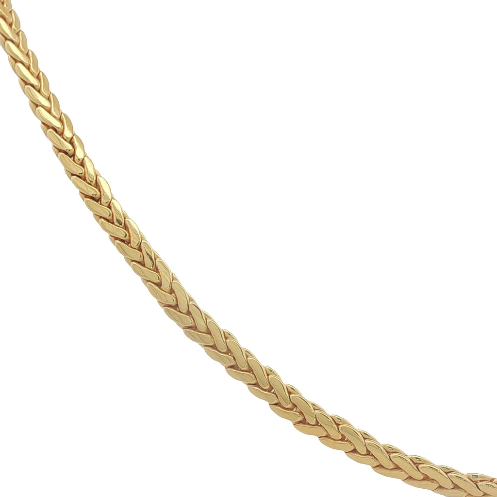 Collier doré maille palmier plate