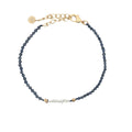 Bracelet doré en iolite, petites perles de culture et perles dorées