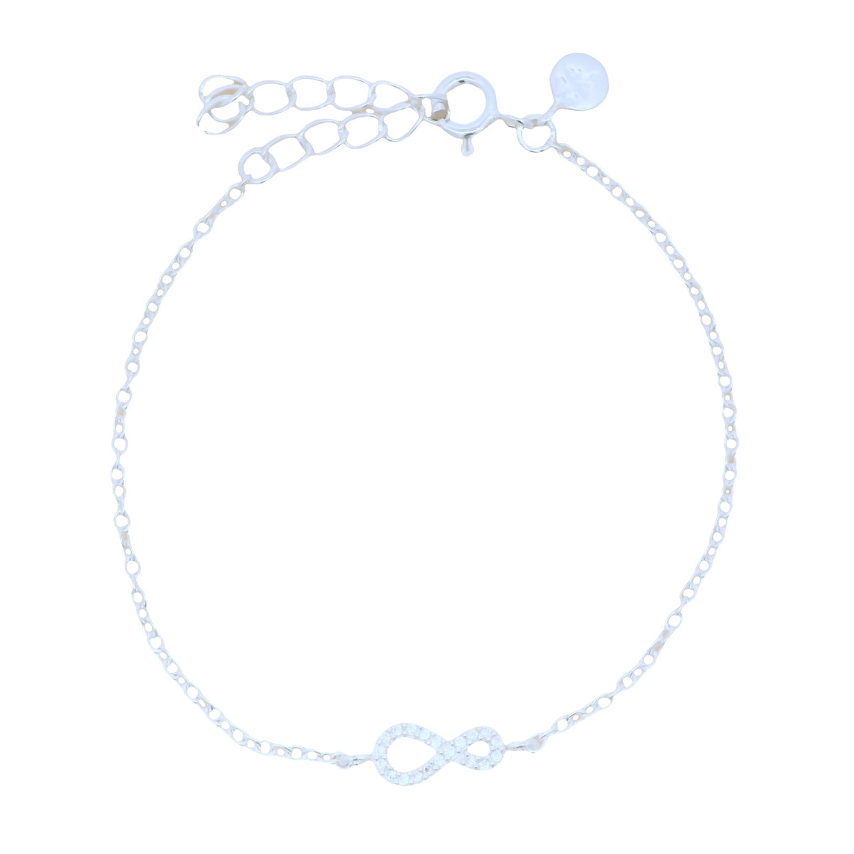 Bracelet argent 925 infini avec zircons