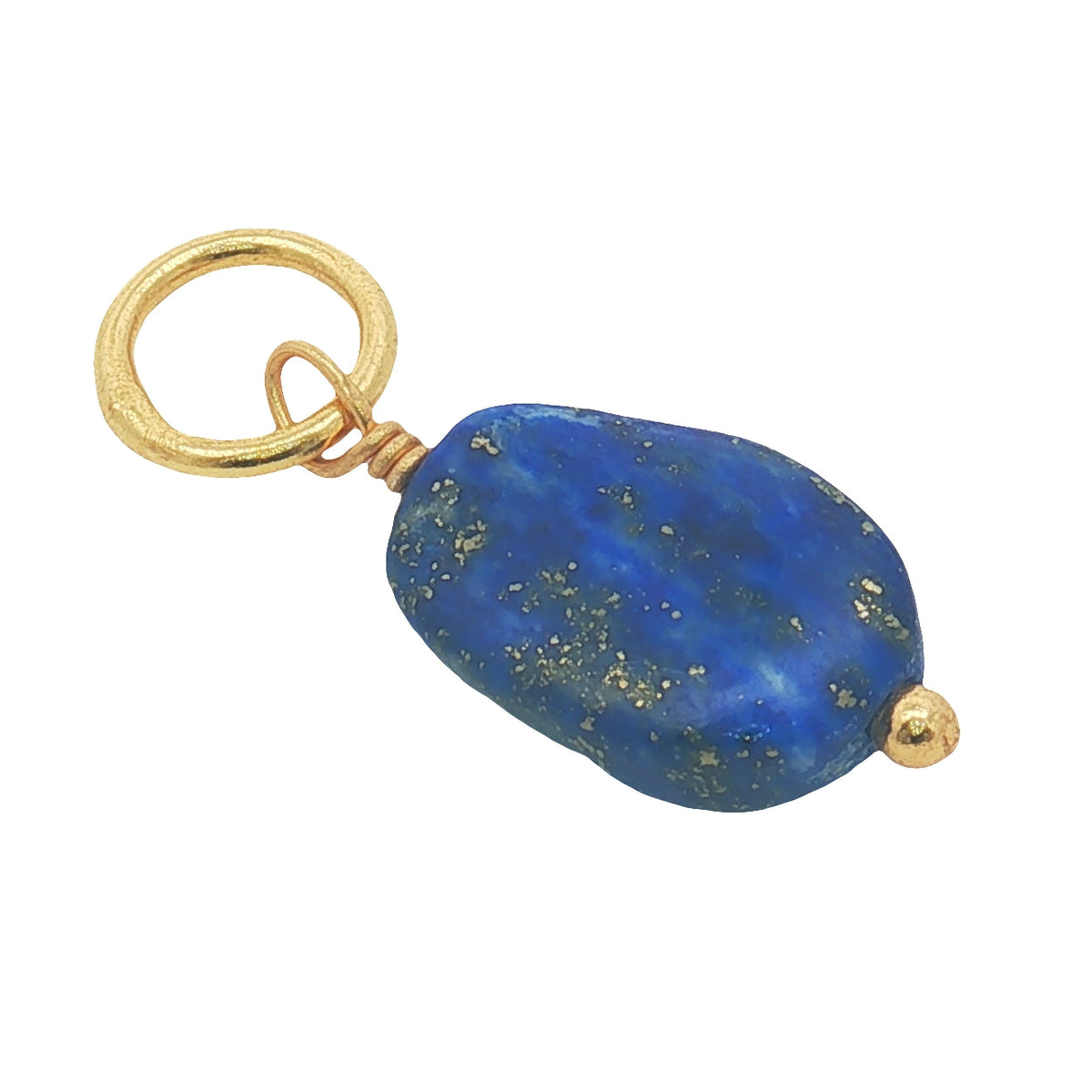 Charms doré en lapis lazulis ovale