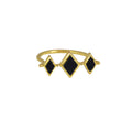 Bague losange onyx noir dorée à l’or fin 18k - Bagues