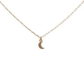 Collier doré petite lune zircons 38 cm