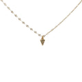 Collier doré petit triangle minimaliste avec zircons 38 cm