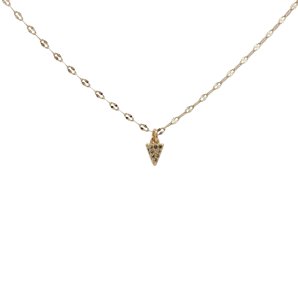 Collier doré petit triangle minimaliste avec zircons 38 cm