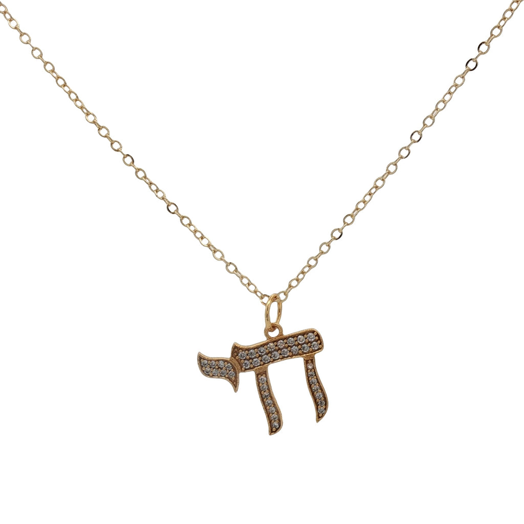 Collier doré Hai avec zircons  46 cm