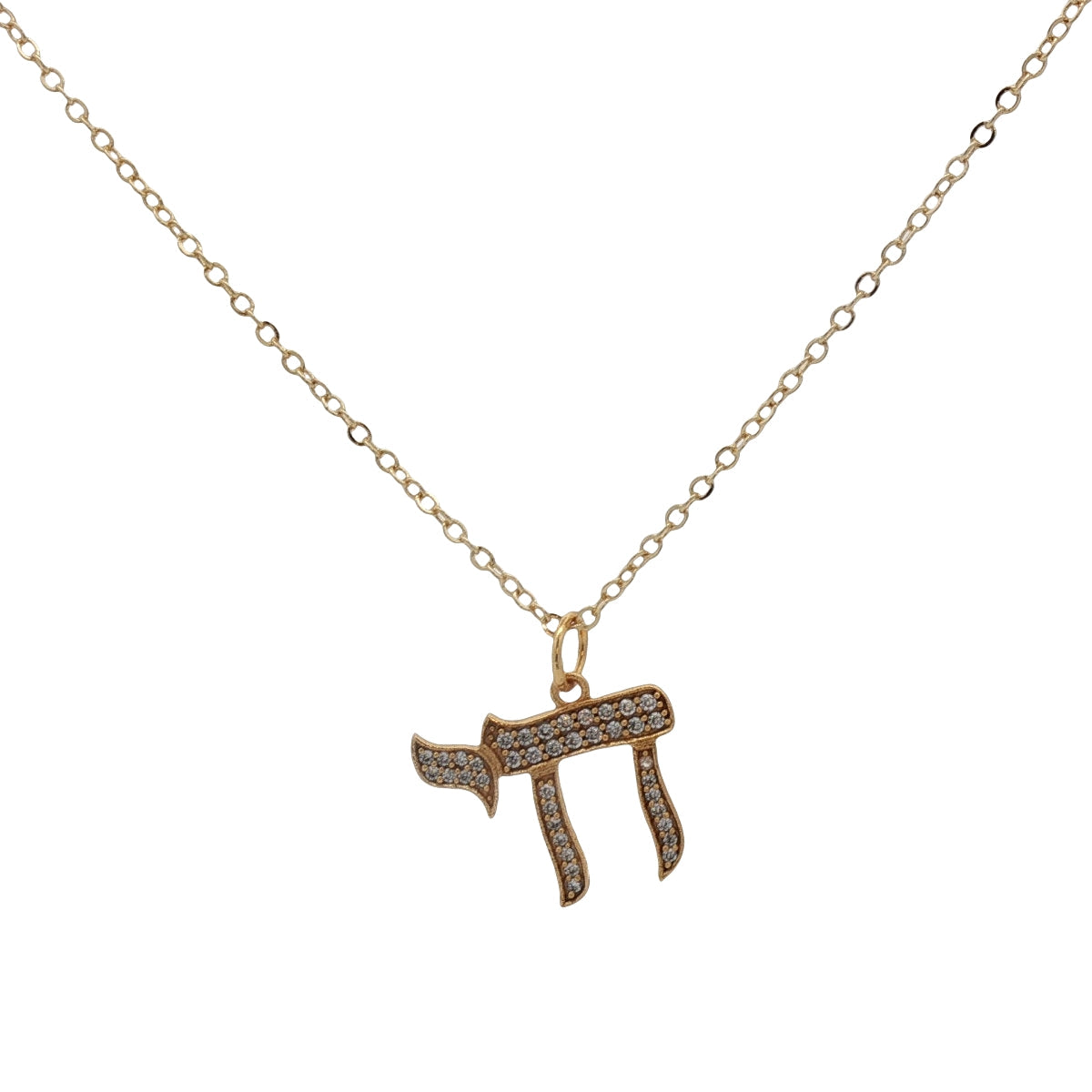 Collier doré Hai avec zircons  46 cm