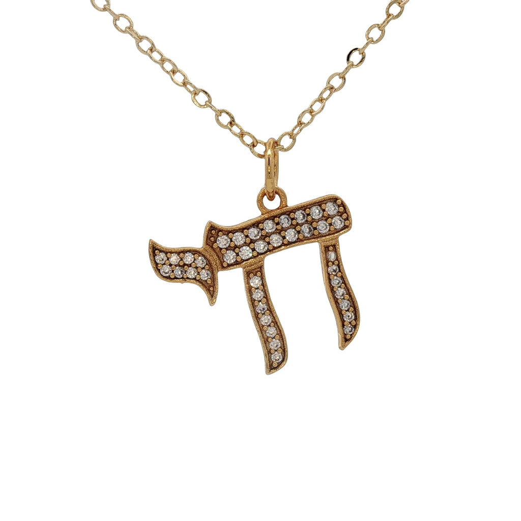 Collier doré Hai avec zircons  46 cm