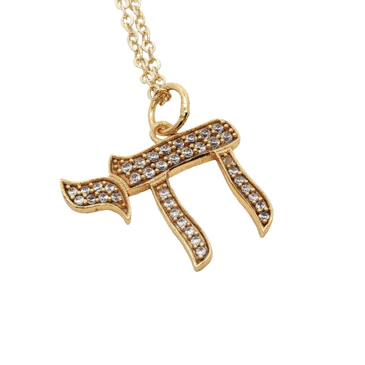 Collier doré Hai avec zircons  46 cm