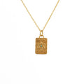Collier doré etoile de david et zircon - ZIRCON VERT