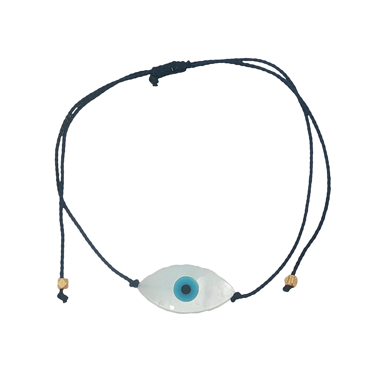 Bracelet doré fil fin oeil nacre ovale