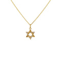 Collier etoile de david dorée et zircons - ZIRCONS BLANCS
