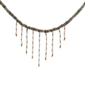 Collier doré avec pierre et chaines 42 cm
