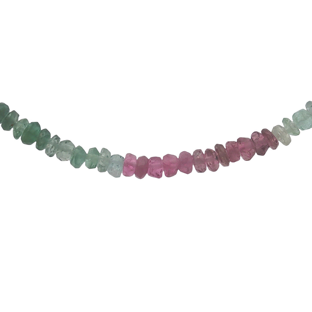 Collier doré en multi tourmaline 40 cm