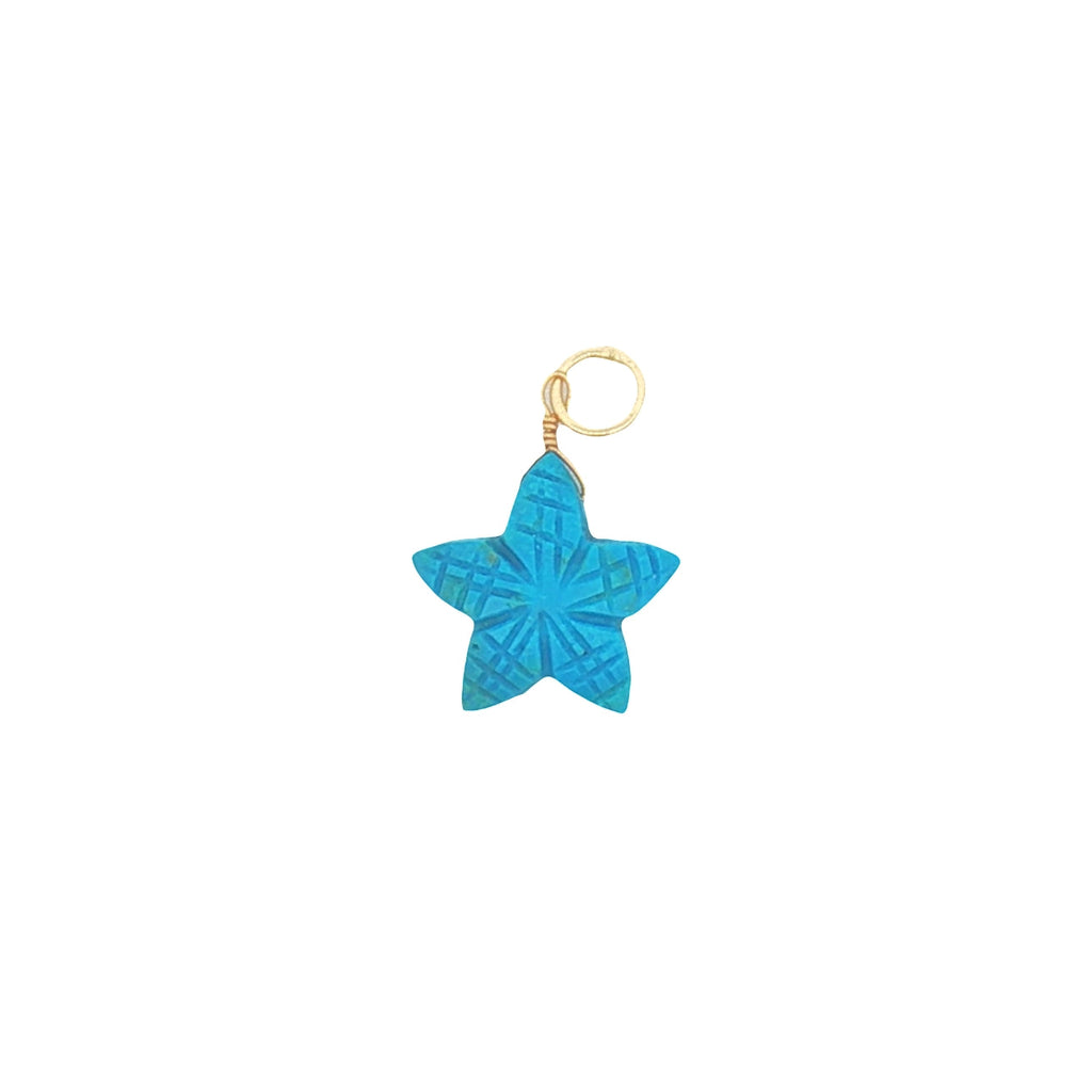 Charms doré étoile taillée dans de la turquoise