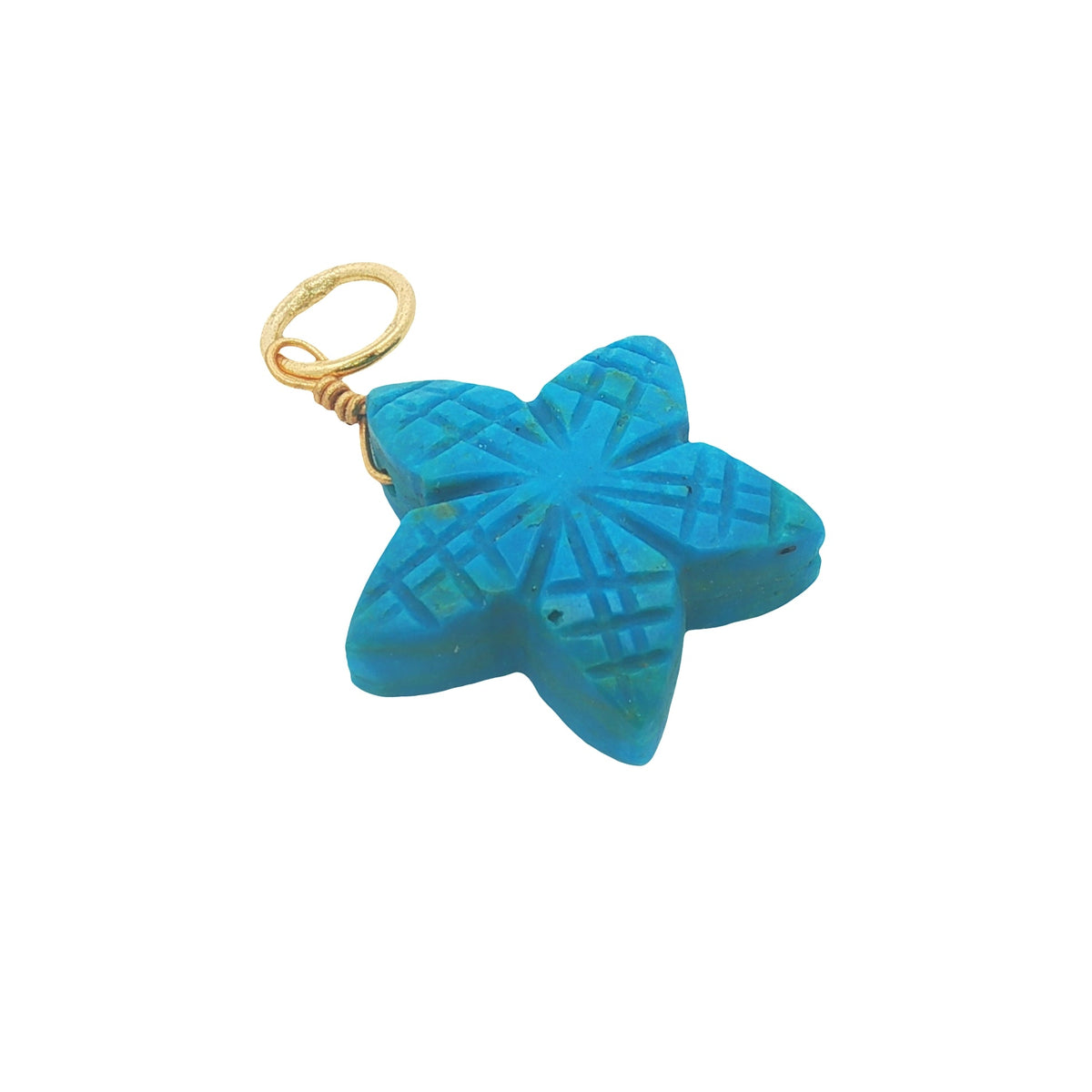 Charms doré étoile taillée dans de la turquoise
