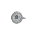 Bague ronde argent 925 martelée et pierre