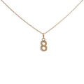 Collier doré chiffre 8 martelé 42 cm