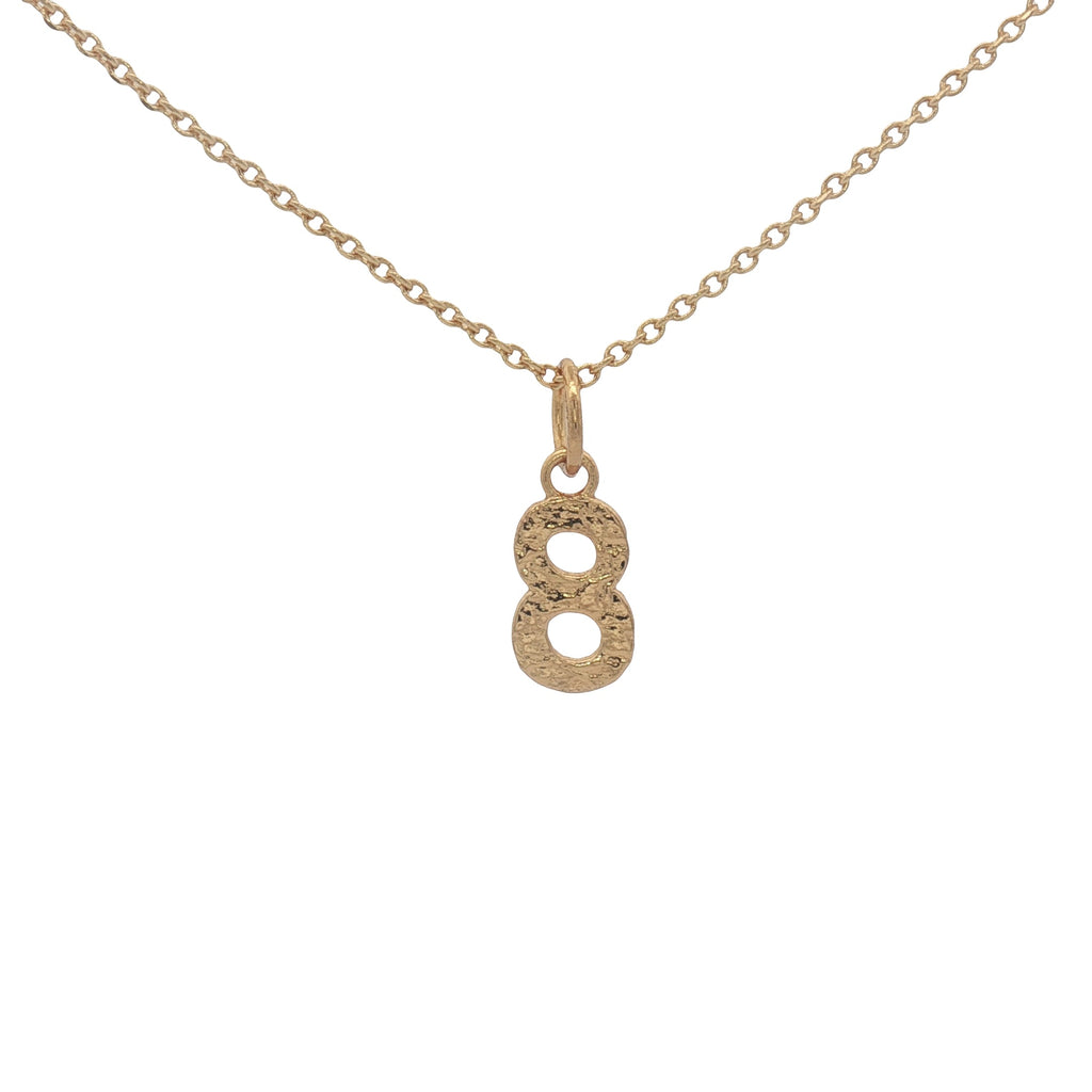 Collier doré chiffre 8 martelé 42 cm