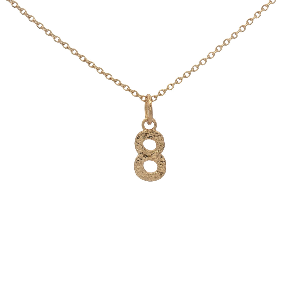 Collier doré chiffre 8 martelé 42 cm