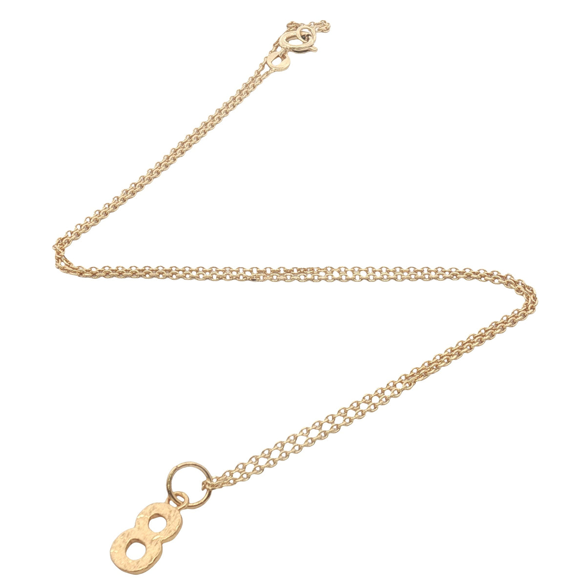Collier doré chiffre 8 martelé 42 cm