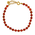 Bracelet doré et perles - AGATE ROUGE