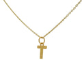 Collier doré lettre "T" martelée 42 cm