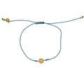 Bracelet tressé bleu jean soleil doré et zircon - BLEU JEAN
