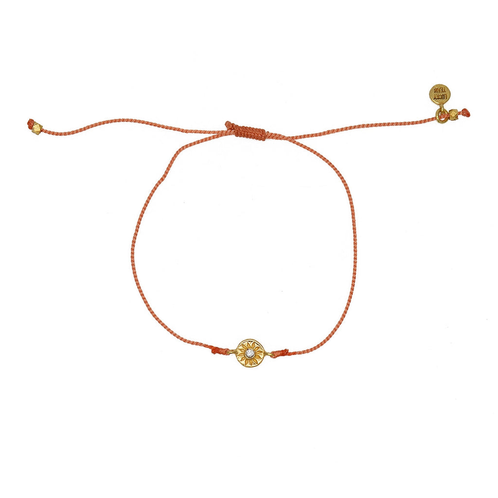 Bracelet tressé bleu jean soleil doré et zircon - CORAIL