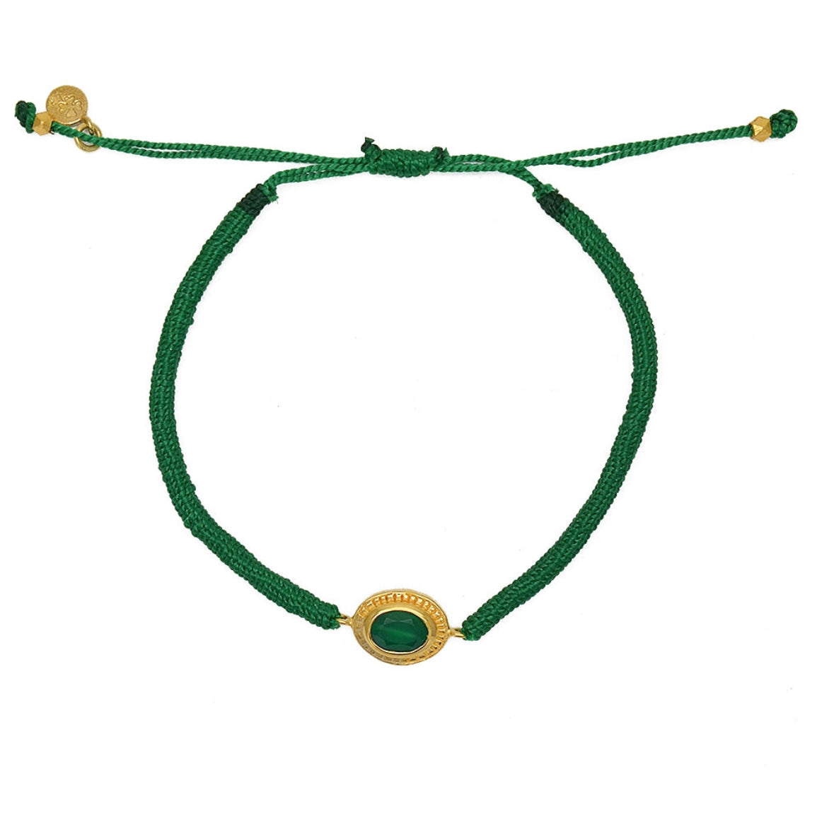 Bracelet tressé et pierre - VERT & ONYX VERTE