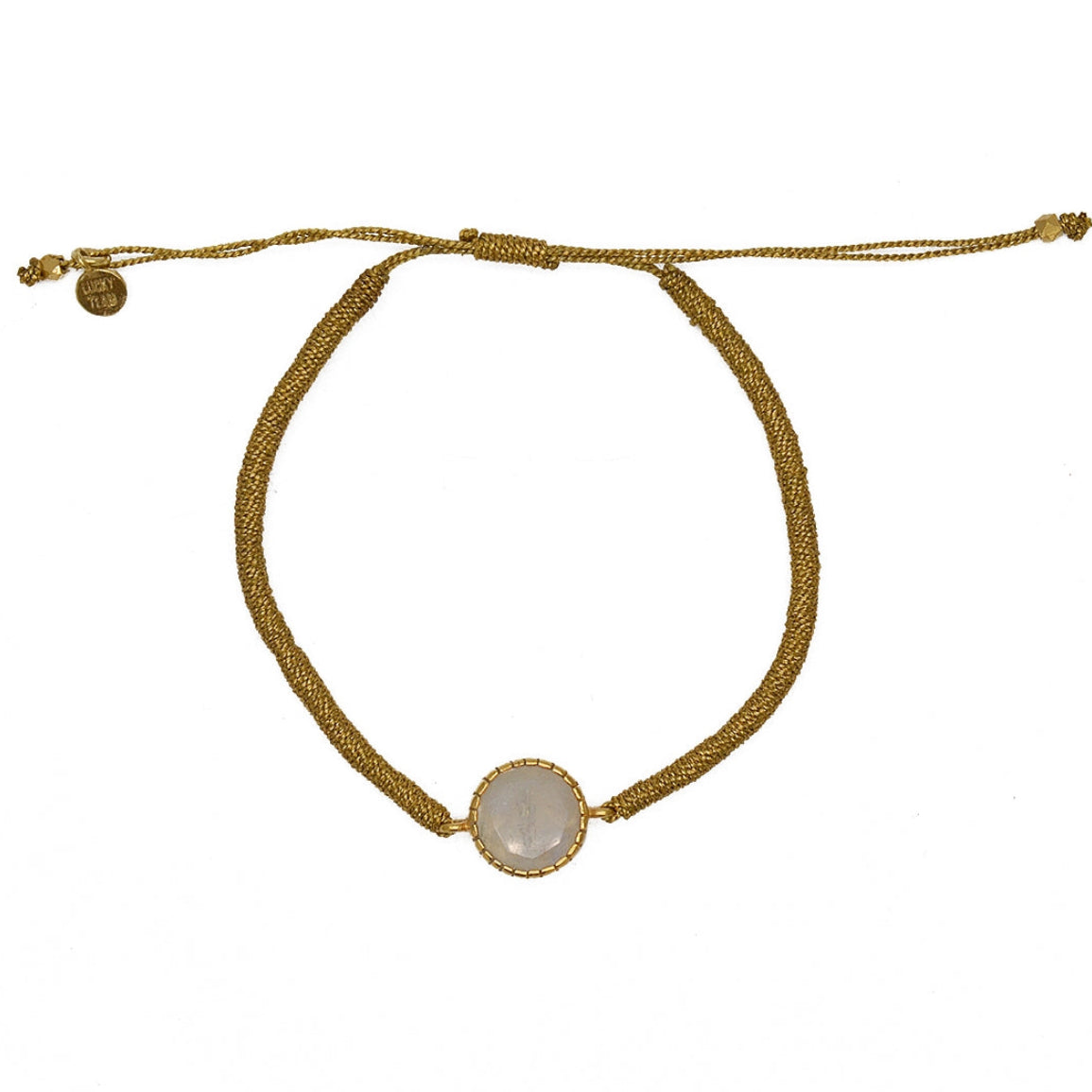 Bracelet tressé bleu jean et labradorite - DORÉ & PIERRE DE